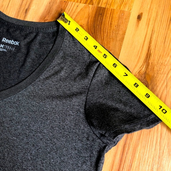 REEBOK PlayDry Active Shirt V Neck Medium Gray Women’s - Picture 7 of 12